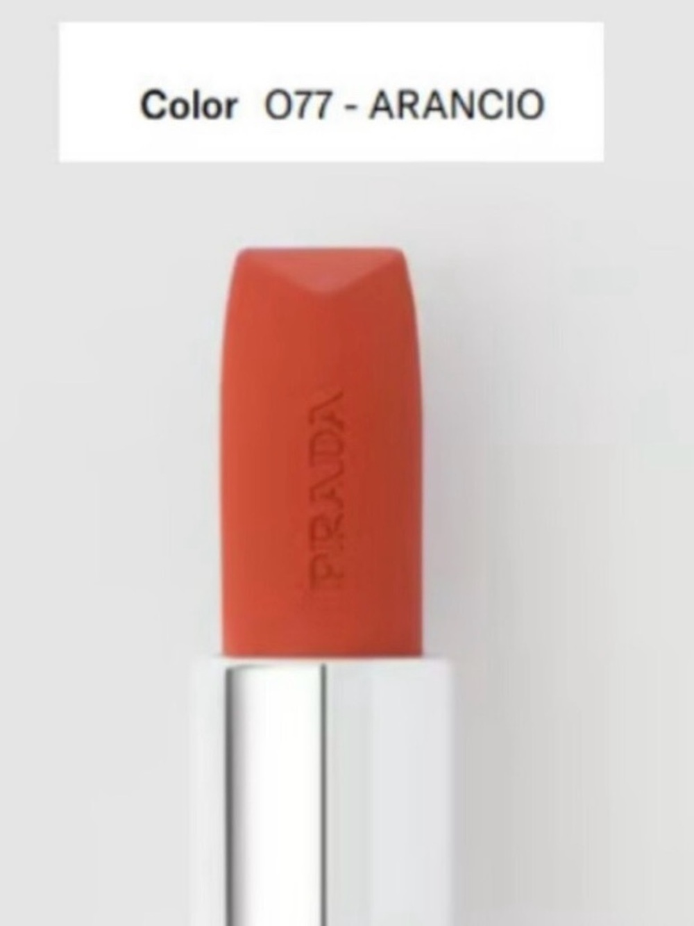Prada Monochrome Hyper Matte 077 Arancio Lipstick Refillable Magnetic Case - Picture 6 of 15